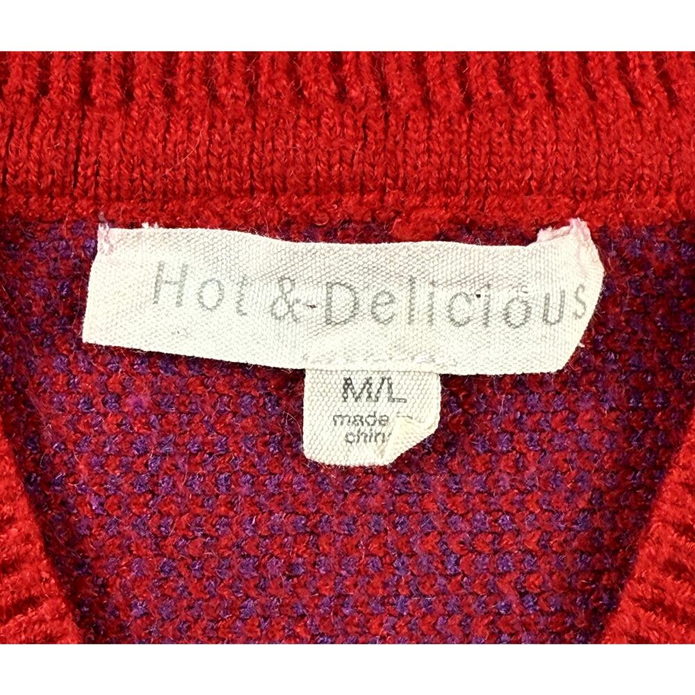 Hot & Delicious Women Rainbow Stripe M/L Oversized Knit Sweater long sleeve - Picture 2 of 8
